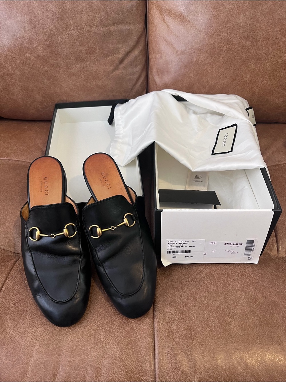 Gucci Black Leather Horsebit Backless Mules - Picture 4 of 7